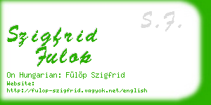 szigfrid fulop business card