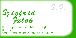 szigfrid fulop business card